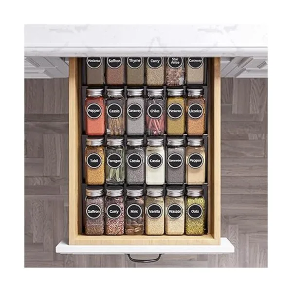 SpaceAid 24 frascos de especias con etiquetas botellas_5