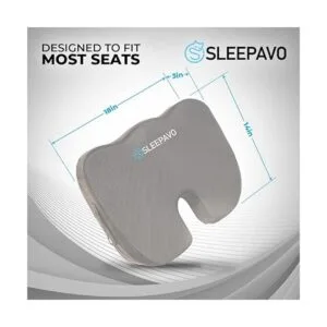 Sleepavo Cojín de asiento de espuma viscoelástica gris_2