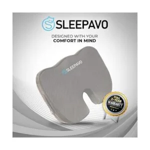 Sleepavo Cojín de asiento de espuma viscoelástica gris_6