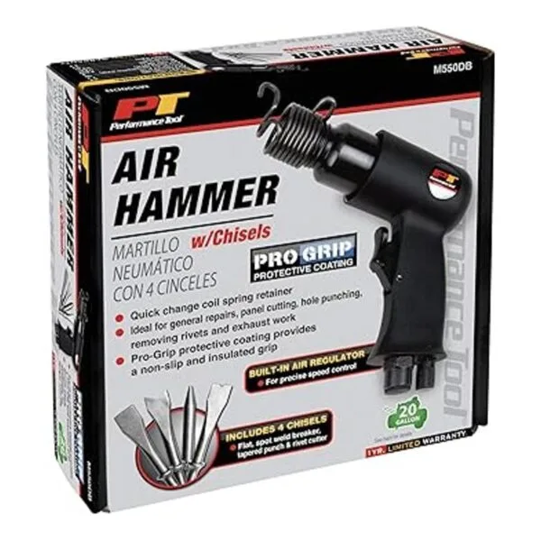 Performance Tool Martillo de aire M550DB con 4 cinceles_3