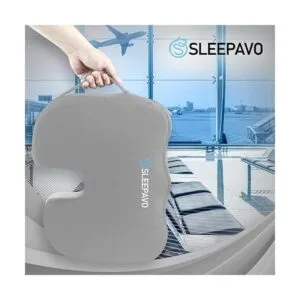 Sleepavo Cojín de asiento de espuma viscoelástica gris_5