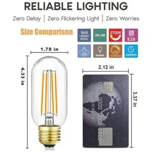 LEOOLS Bombilla Edison regulable E26 de 8 W igual a 100 W_3