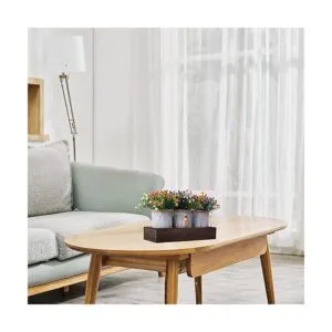 CALAVAK Bandeja decorativa de madera con 3 flores_5