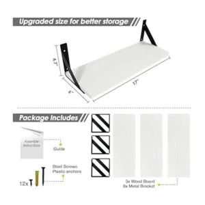 Forbena Juego de 3 estantes flotantes blancos para_7