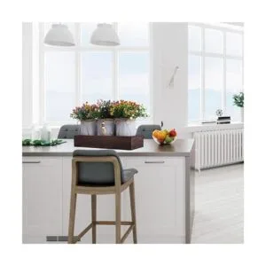 CALAVAK Bandeja decorativa de madera con 3 flores_7