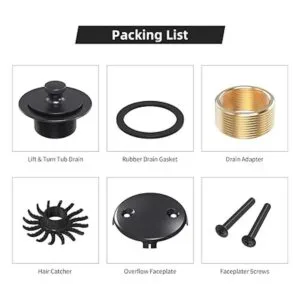 Kit de drenaje y desbordamiento de tina negro mate kit_7