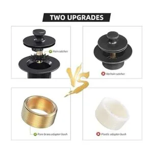 Kit de drenaje y desbordamiento de tina negro mate kit_4