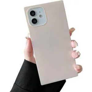 Cocomii Funda cuadrada para iPhone 13 color liso neutro_1