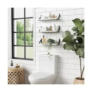 Forbena Juego de 3 estantes flotantes blancos para_2