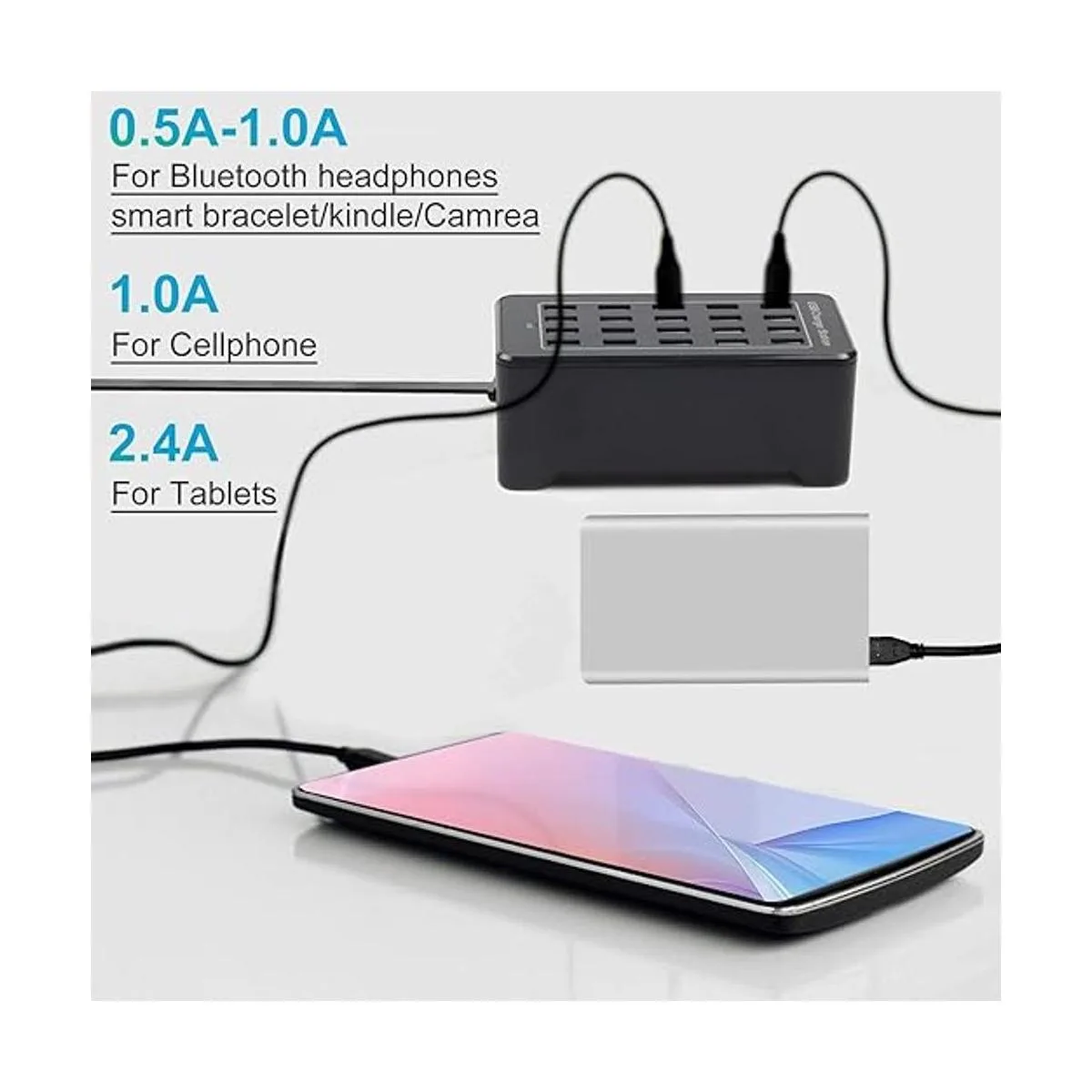 Estación de carga USB múltiple de 20 puertos de 100 W 20_4