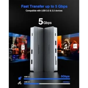 Hub USB C concentrador TOTU 9 en 1 de estación de_6