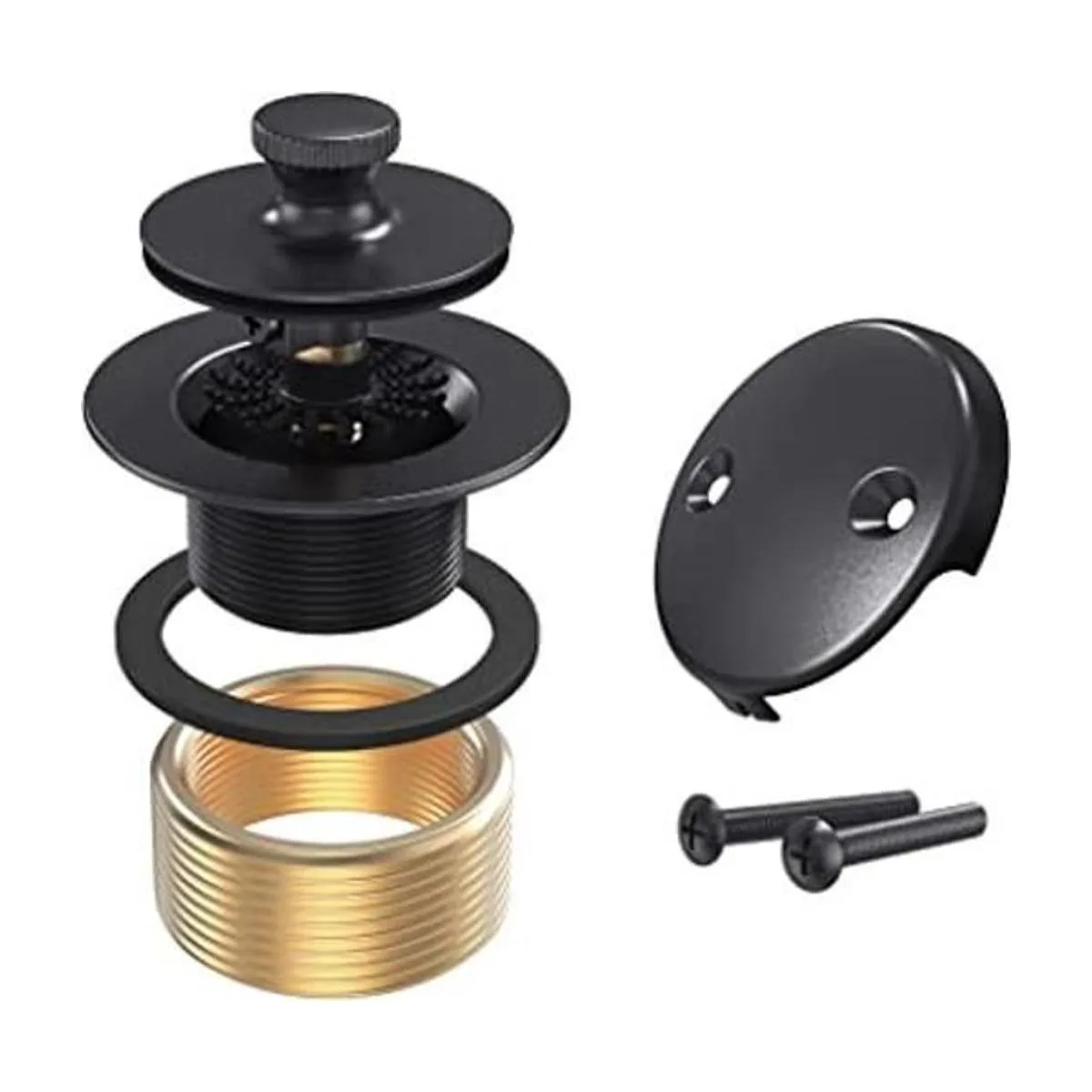 Kit de drenaje y desbordamiento de tina negro mate kit_1