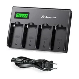 Powerextra Cargador de batería de 4 canales con pantalla_1