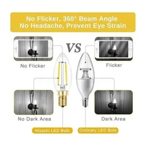 Hizashi Paquete de 12 bombillas de filamento LED CRI de 2_5