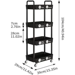 Laiensia Carrito de almacenamiento de 4 niveles_4