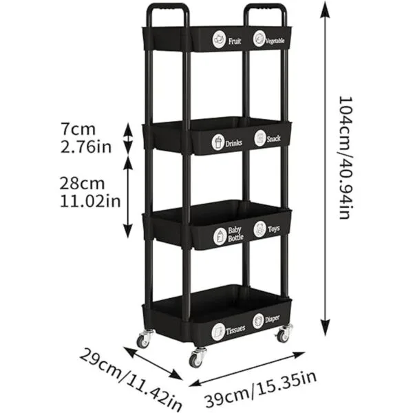 Laiensia Carrito de almacenamiento de 4 niveles_4