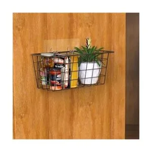 Cesta adhesiva para pared cesta de alambre sobre el_3