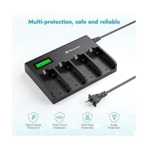 Powerextra Cargador de batería de 4 canales con pantalla_5