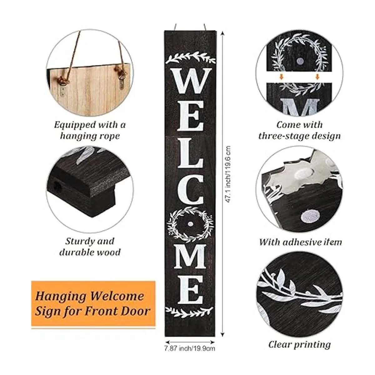 Jetec Letrero de bienvenida para puerta delantera letrero_4