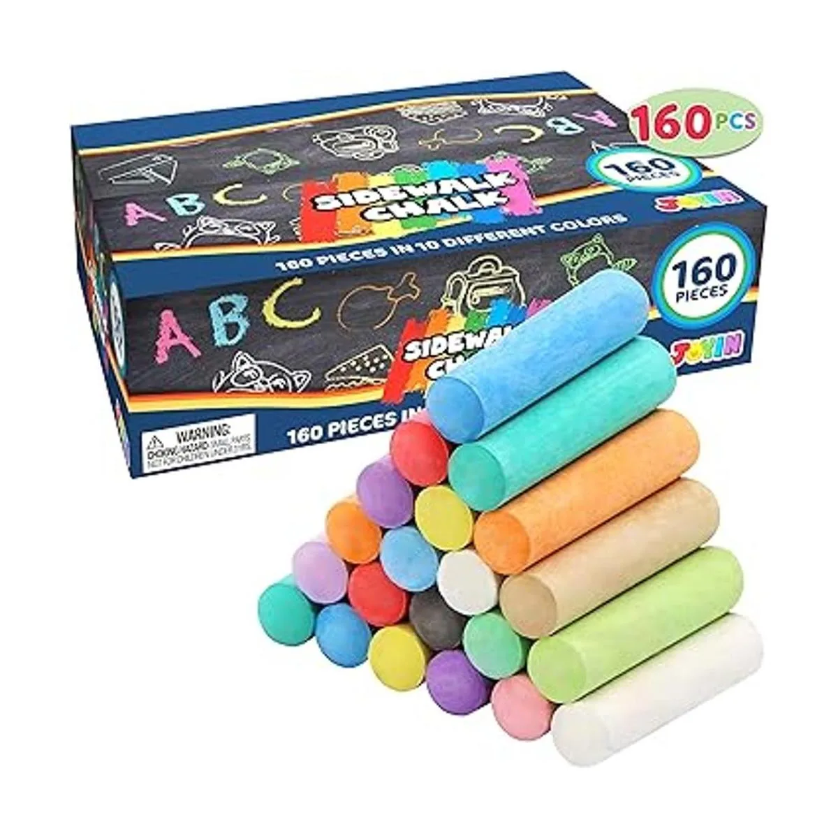 Juego de 160 tizas lavables para acera no tóxicas para_5