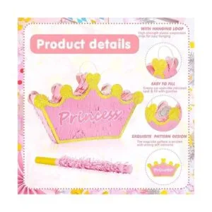 Corona de princesa dorada y rosa de 15.7 pulgadas para_3