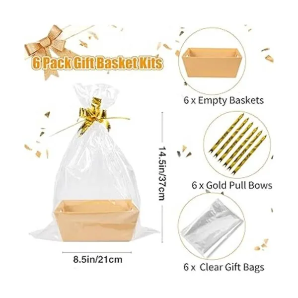 Paquete de 6 cestas para regalos vacías grandes y_3