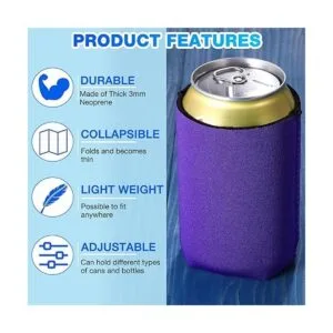 Paquete de 60 fundas para enfriar latas en blanco fundas_5