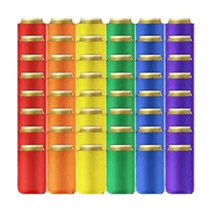 Paquete de 60 fundas para enfriar latas en blanco fundas_1