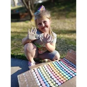 Juego de 160 tizas lavables para acera no tóxicas para_6