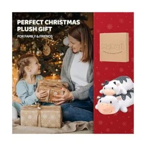 Mewaii Almohada de cuerpo largo de felpa de vaca_6