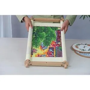 Marco de bordado de madera de haya para tapices de_2
