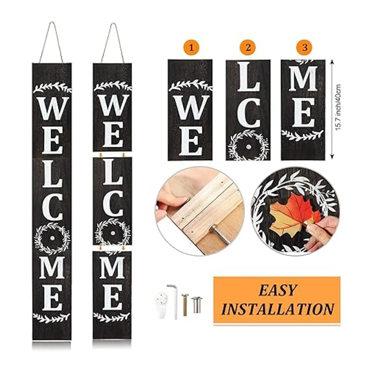 Jetec Letrero de bienvenida para puerta delantera letrero_5