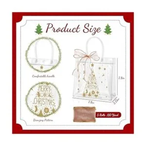 24 bolsas de regalo transparentes de Navidad con cinta de_2