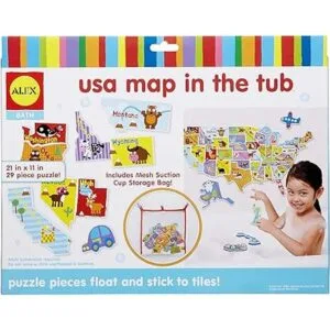 Alex Bath USA Map in The Tub Actividad de baño para niños_3