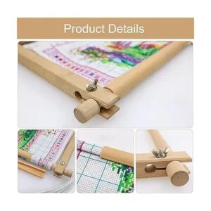 Marco de bordado de madera de haya para tapices de_4