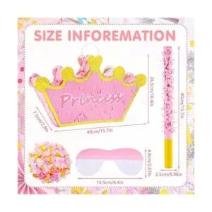 Corona de princesa dorada y rosa de 15.7 pulgadas para_2