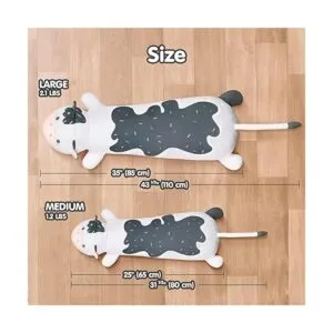 Mewaii Almohada de cuerpo largo de felpa de vaca_3