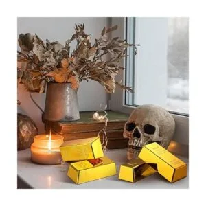 6 piezas de barra dorada falsa réplica de lingotes de_6