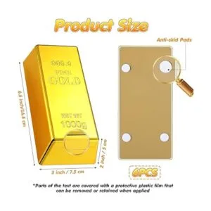 6 piezas de barra dorada falsa réplica de lingotes de_2