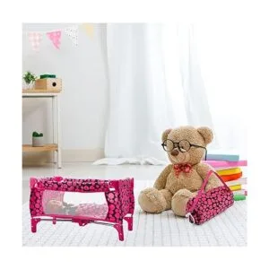 HUSHLILY Cuna de juguete plegable con colchón y bolsa de_7