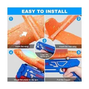 Paquete de 3 juguetes lanzadores de aviones 2 modos de_5