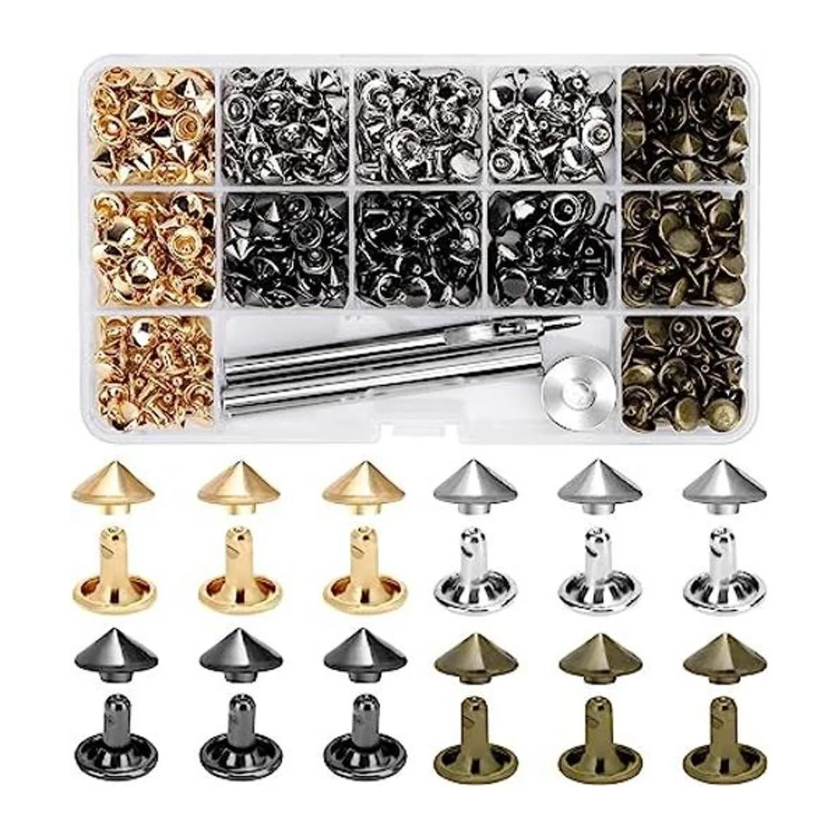 240 juegos de remaches cónicos de 0.354 in de tamaño doble_1