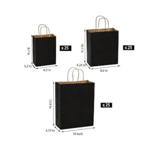 Nicunom Paquete de 75 bolsas de papel kraft negras 6 x 3_2