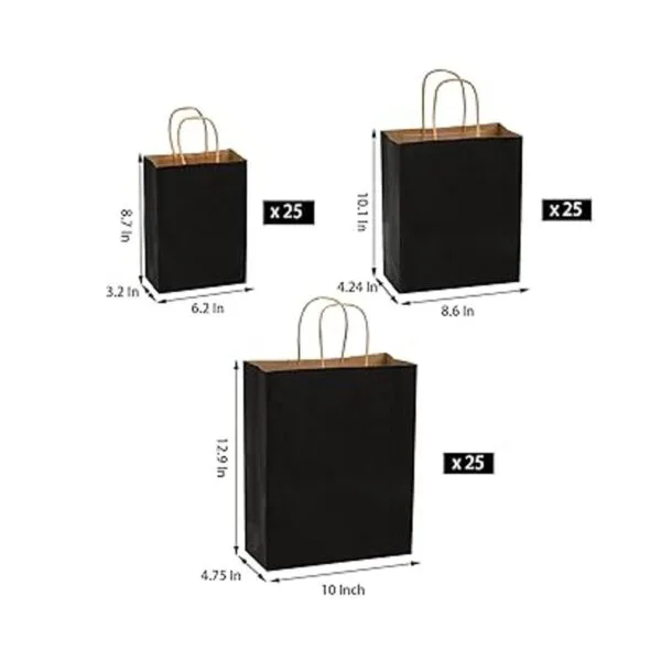 Nicunom Paquete de 75 bolsas de papel kraft negras 6 x 3_2
