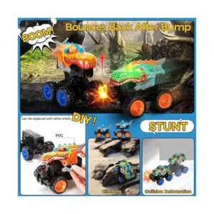Kkmon Dinosaurio y tiburón iluminado Monster Truck_3