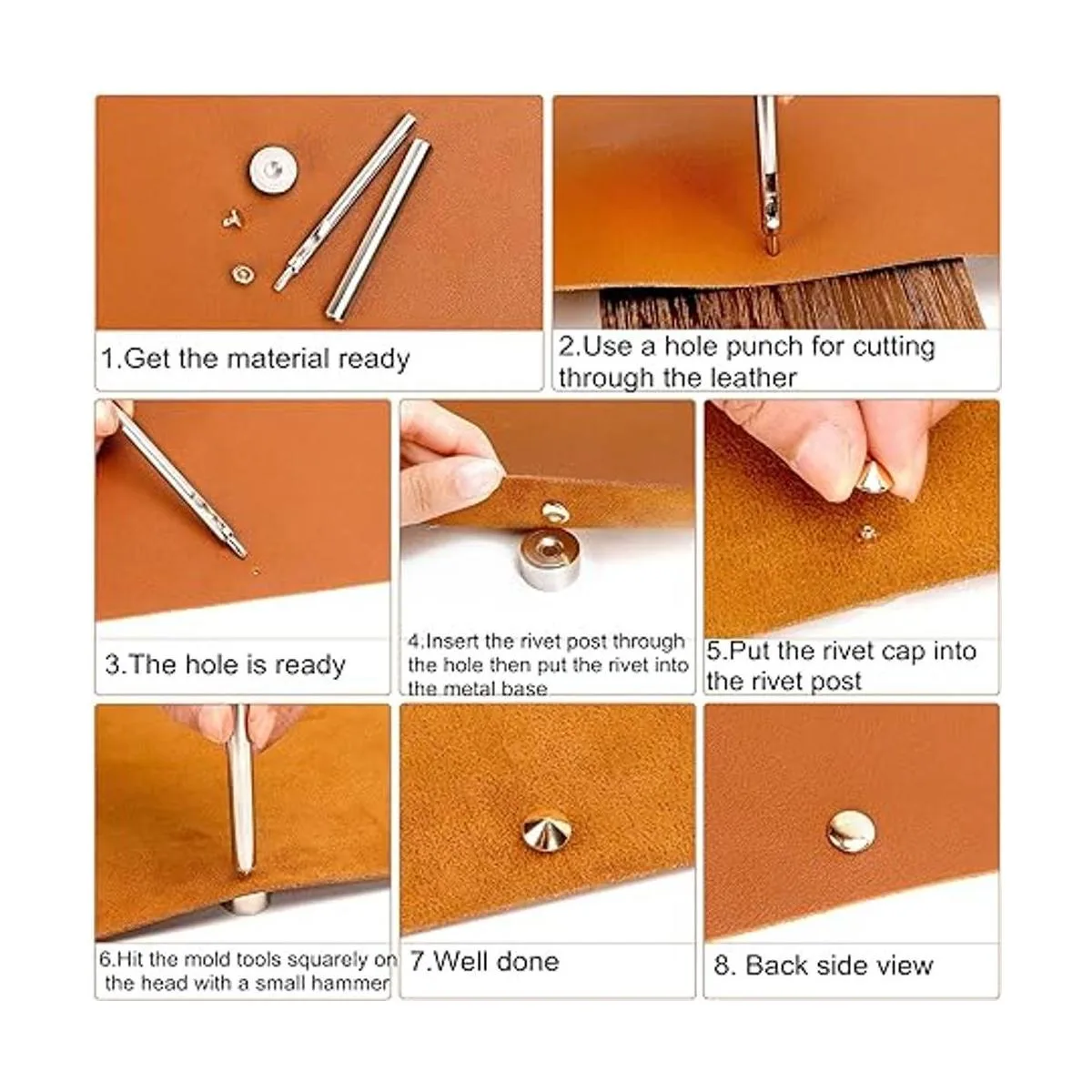 240 juegos de remaches cónicos de 0.354 in de tamaño doble_6