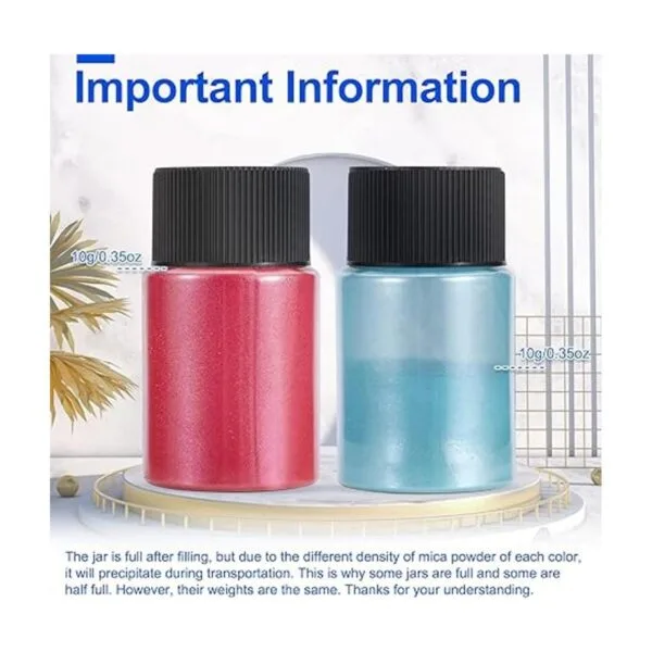 CHANGTIKEJI Polvo de mica 63 colores 0.35 ozbotella de_4