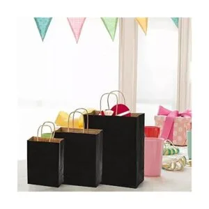 Nicunom Paquete de 75 bolsas de papel kraft negras 6 x 3_5
