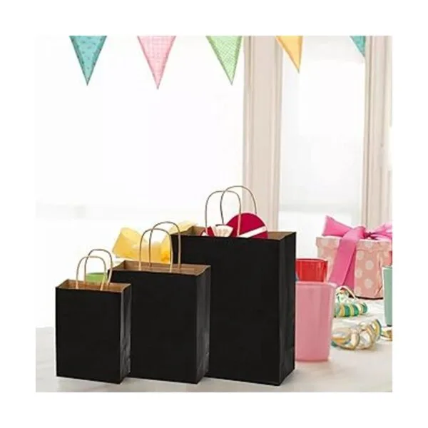 Nicunom Paquete de 75 bolsas de papel kraft negras 6 x 3_5