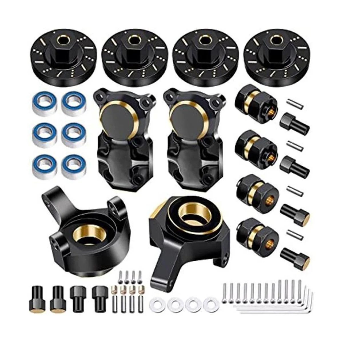 AllinRC SCX24 Juego de mejoras de latón para nudillos de_1